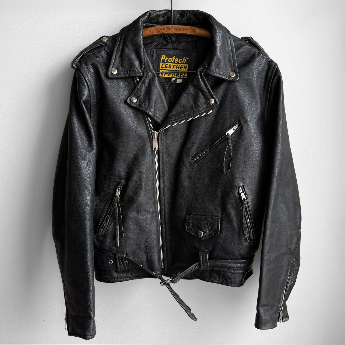 1990s Black Leather Motorcycle Jacket