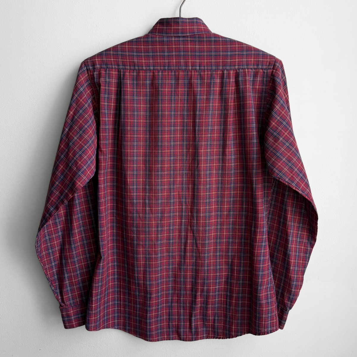 1970s Dark Red Plaid Shirt
