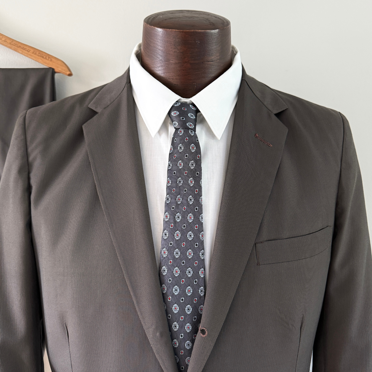 1950s Dark Grey Poly Cotton 2pc Suit