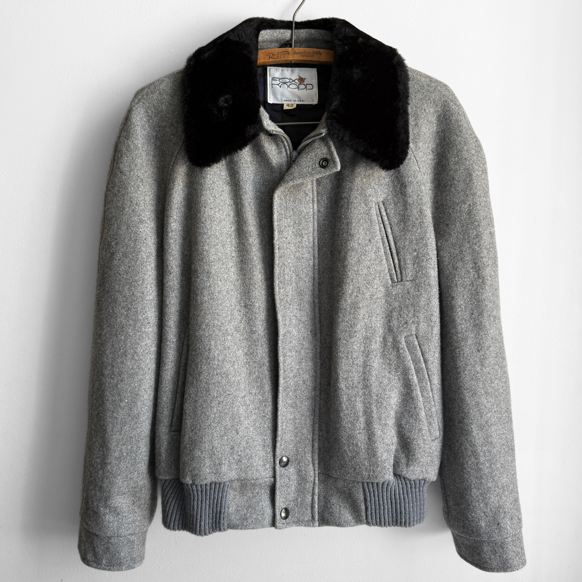 1970s Grey Wool Bomber Jacket