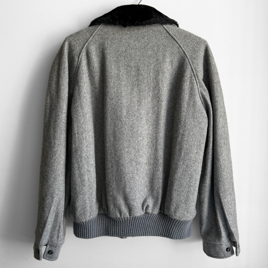 1970s Grey Wool Bomber Jacket