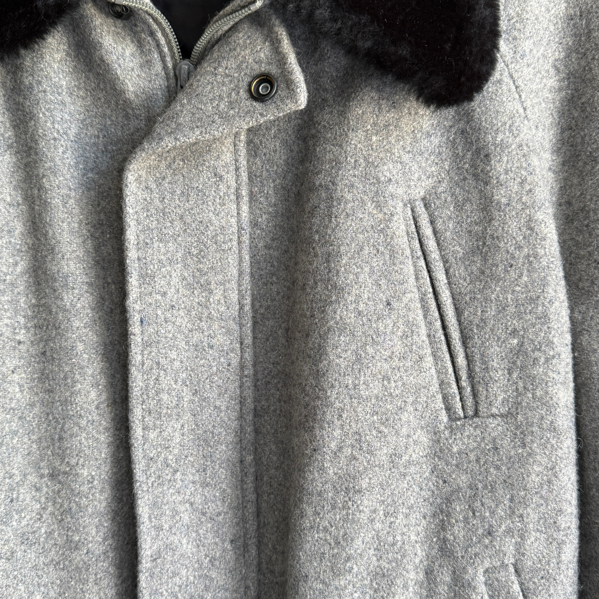 1970s Grey Wool Bomber Jacket