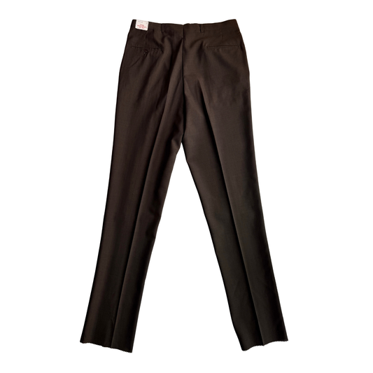 1960s Dark Brown Sharkskin Dress Pants (36)