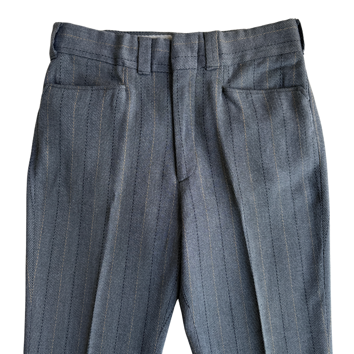 1970s Grey Striped Mod Pants (31)