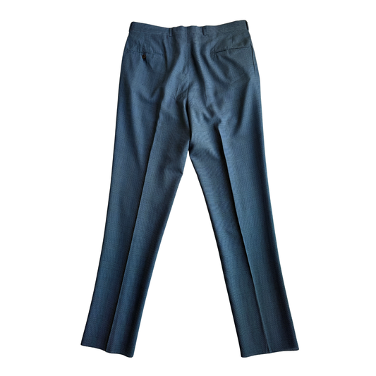 1960s Blue Glen Check Dress Pants (36)