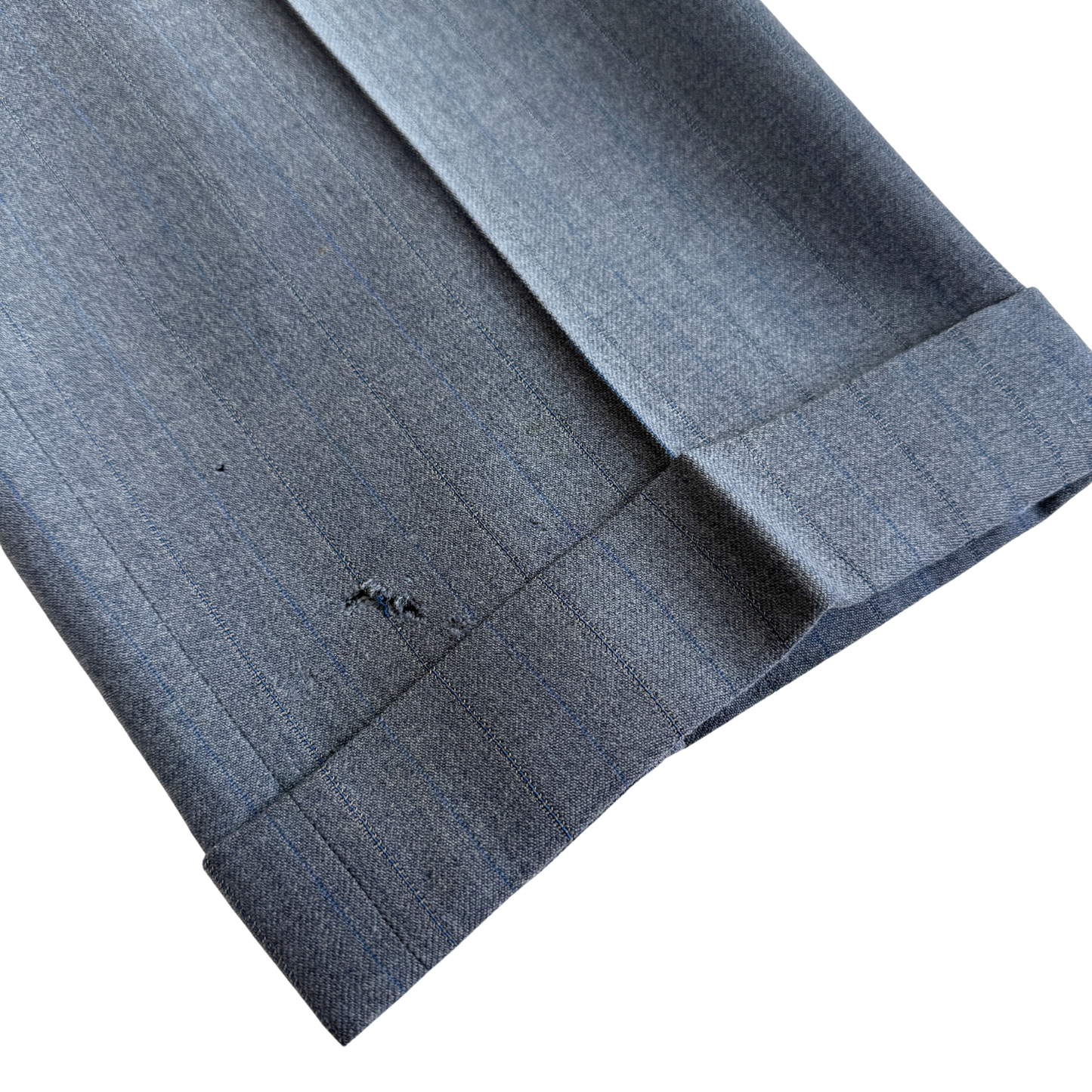 1940s Light Blue Striped Wool Dress Pants (33)
