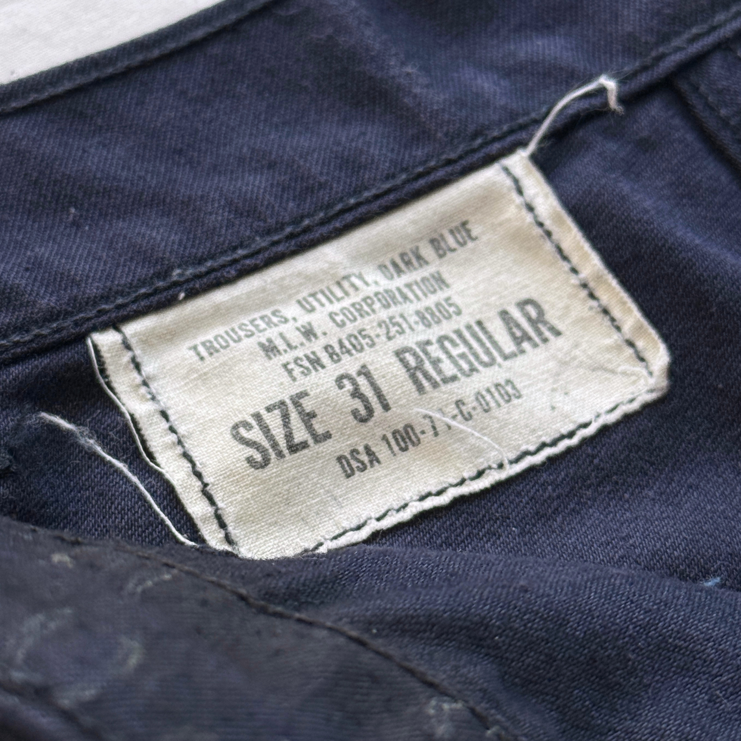 1970s U.S. Navy Dark Blue Utility Pants (30)