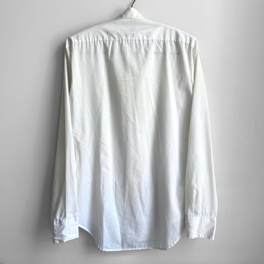 1970s White Pleated Bib Tuxedo Dress Shirt