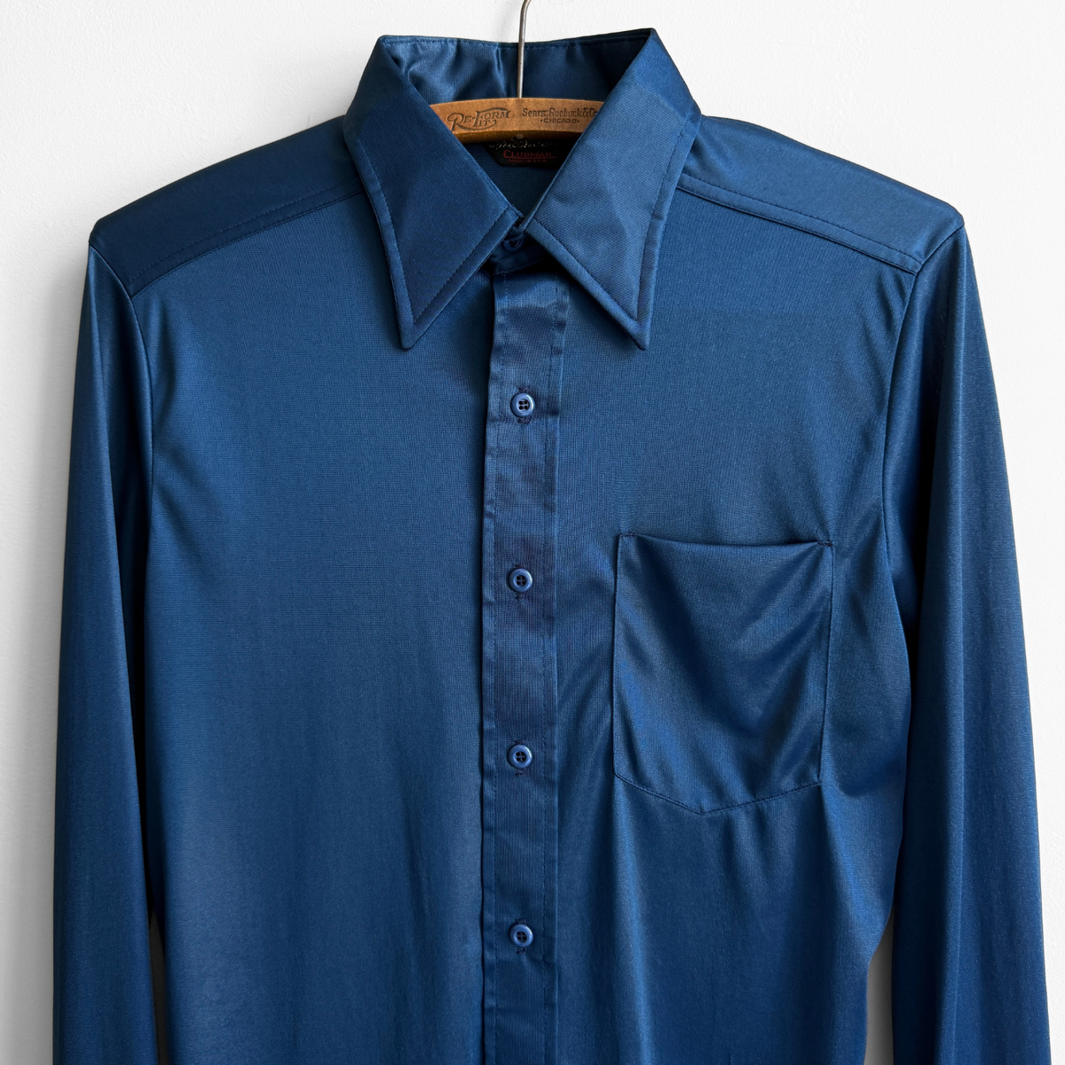 1970s Dark Blue Sport Shirt