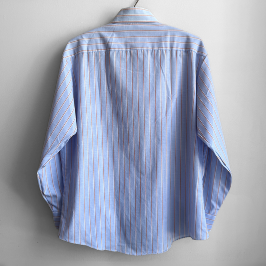 1970s Light Blue Striped Dress Shirt