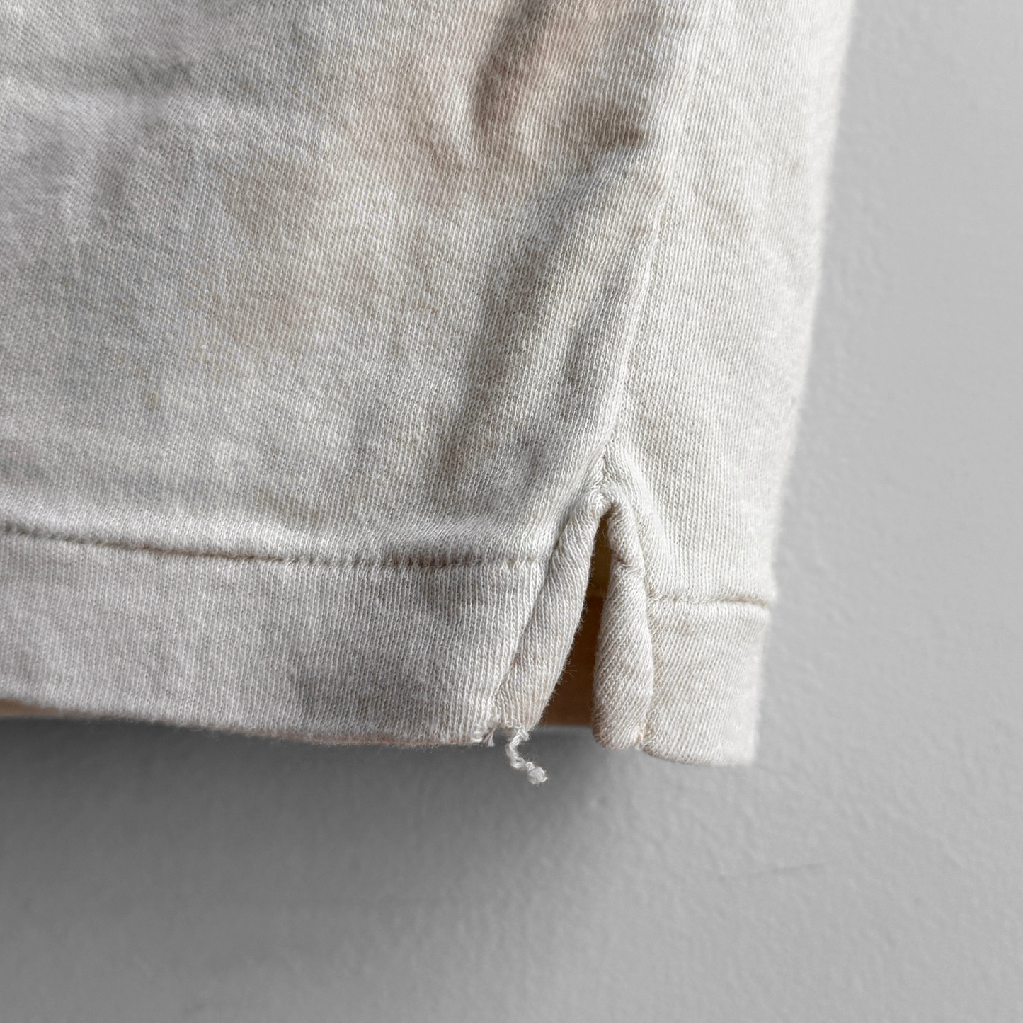 1970s Cream Mock Neck Pocket Tee