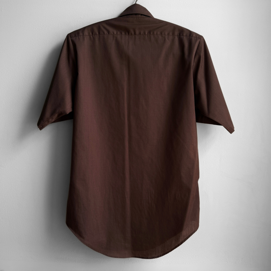 1970s Dark Brown Dress Shirt