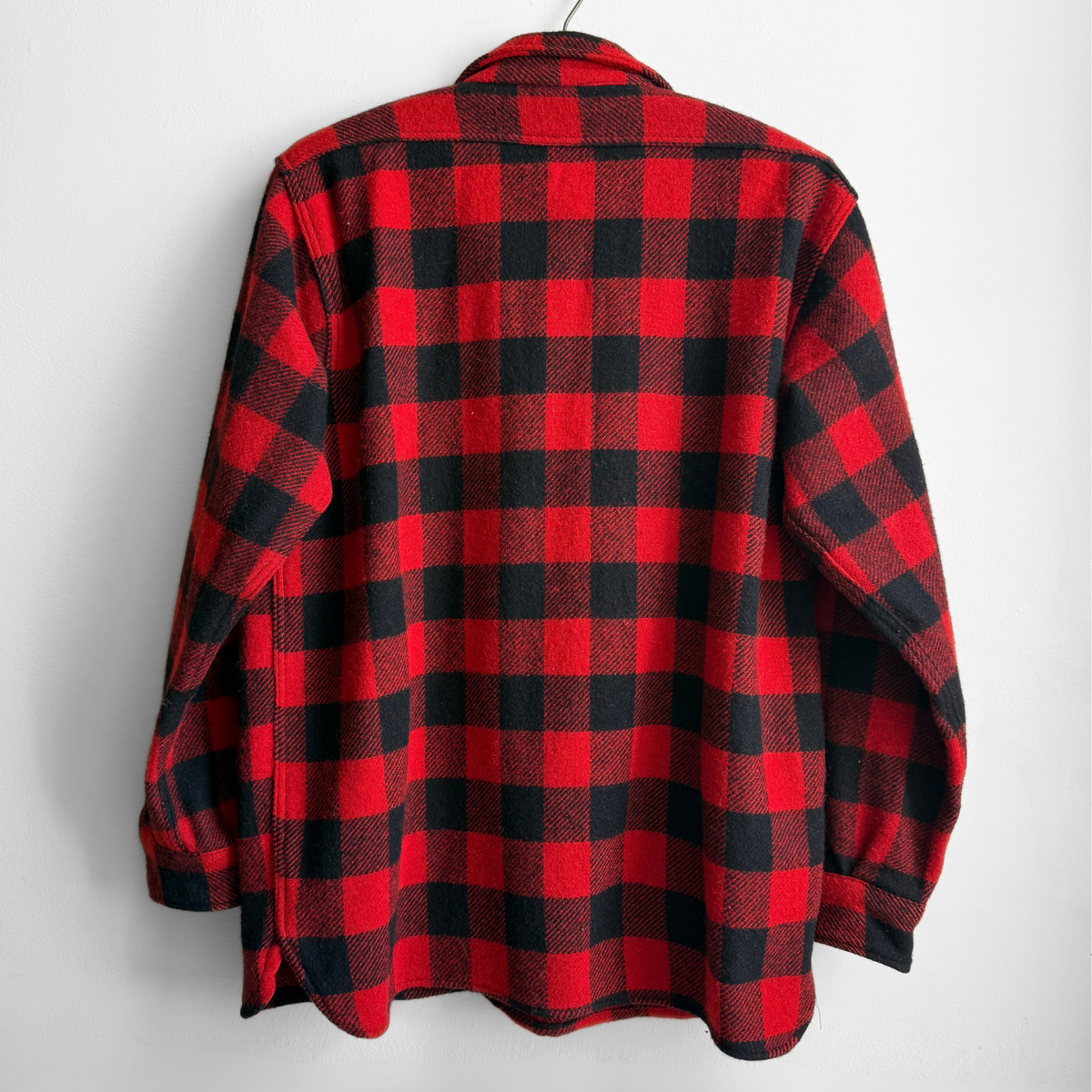 1950s Red Buffalo Plaid Wool Flannel Shirt