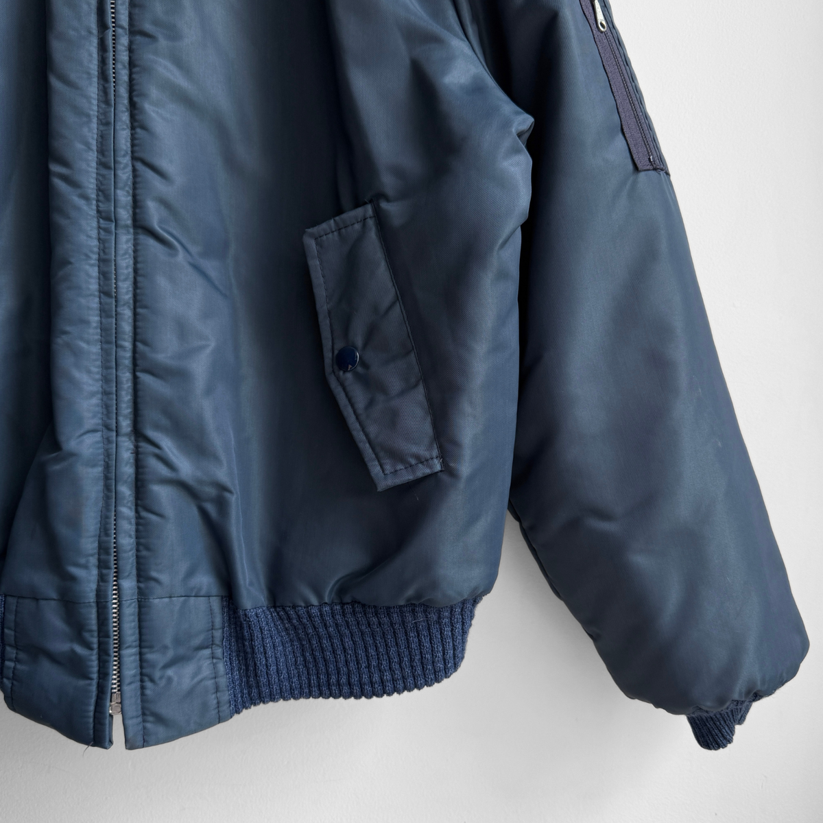 1970s Navy Blue B-15 Bomber Flight Jacket
