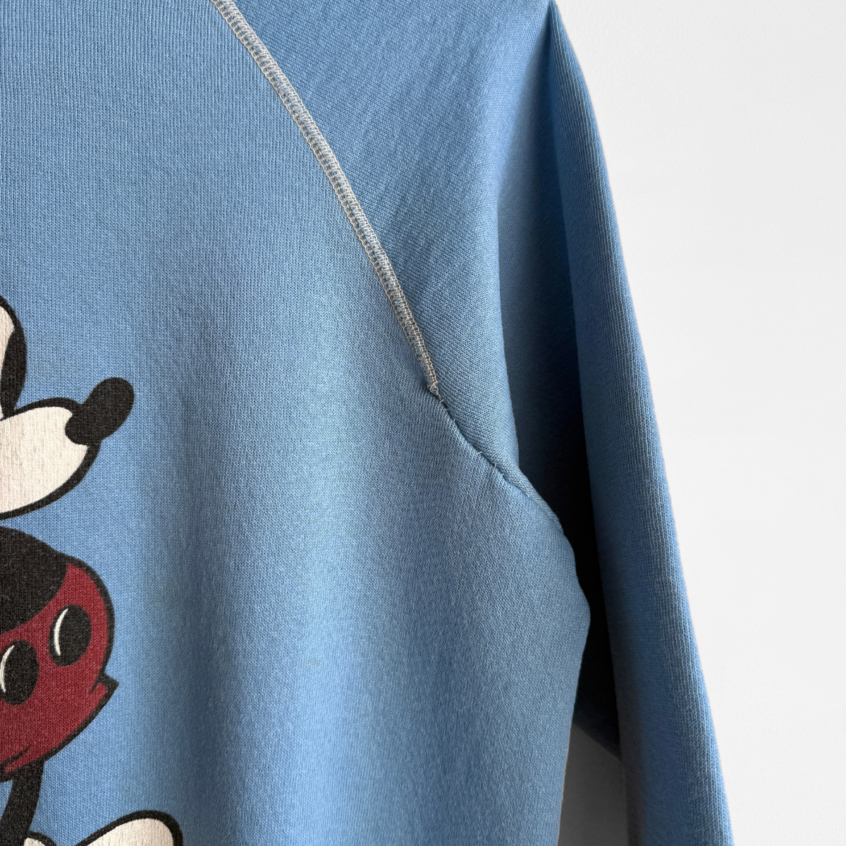 1970s Mickey Mouse Blue Raglan Sweatshirt