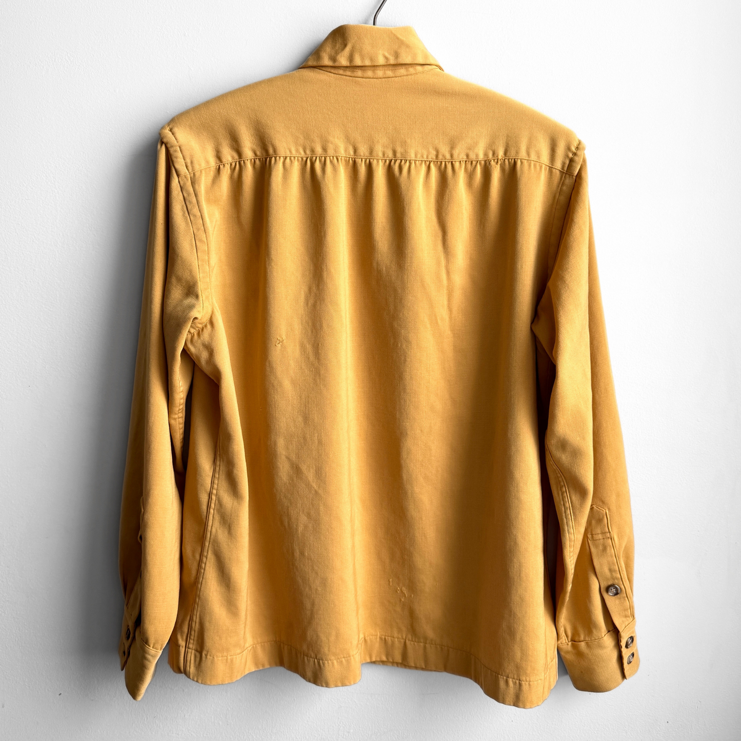 Vintage 1940s Yellow Western Diagonal Zip Up Gabardine Shirt - Shop ThreadCount Vintage Co.
