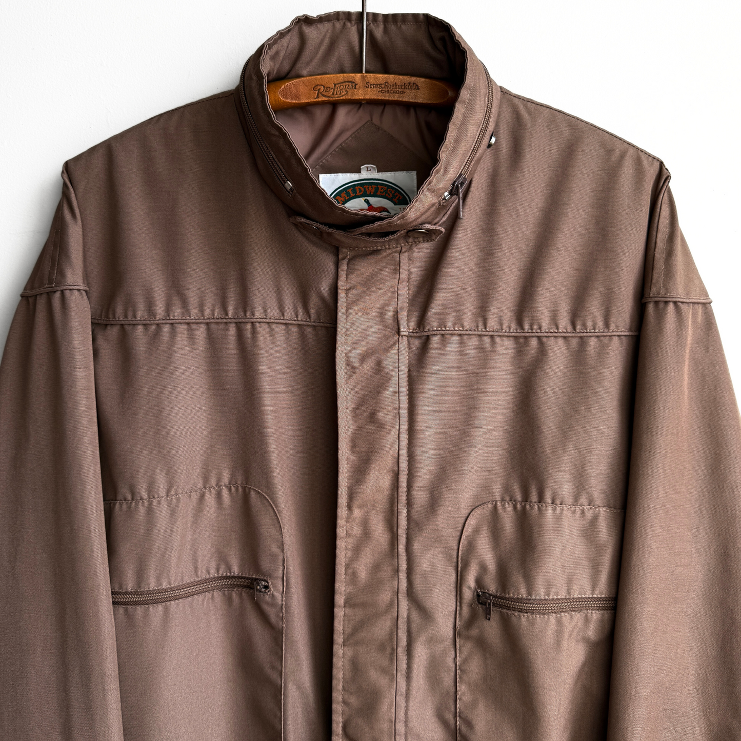Vintage 1980s Coffee Brown Light Bomber Jacket - Shop ThreadCount Vintage Co.