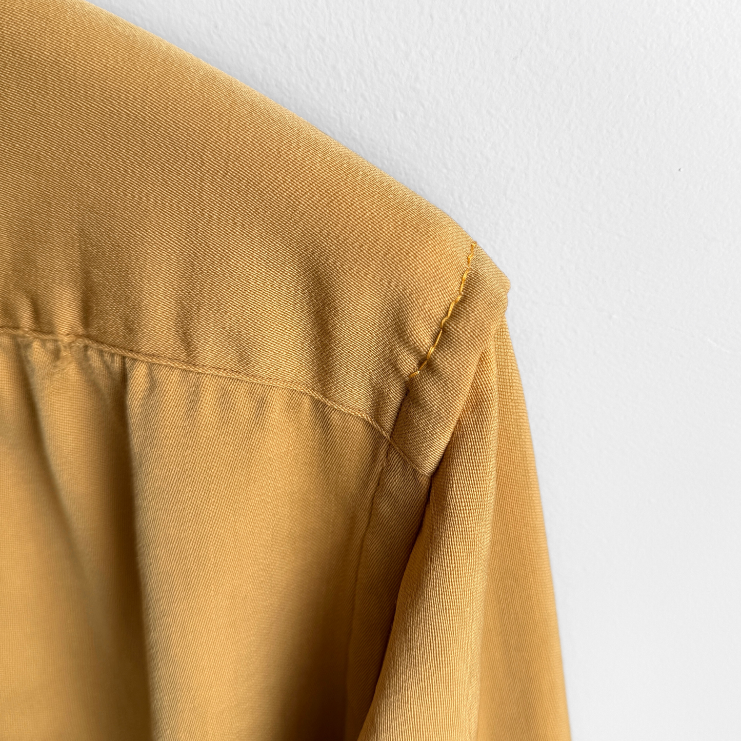 Vintage 1940s Yellow Western Diagonal Zip Up Gabardine Shirt - Shop ThreadCount Vintage Co.