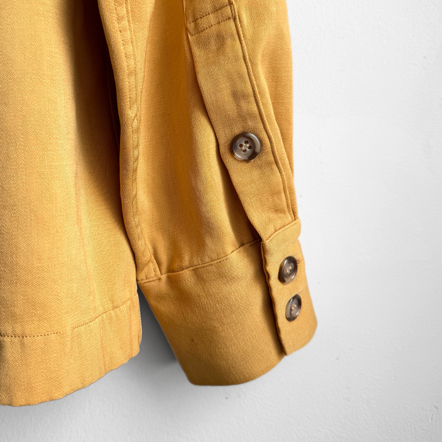 Vintage 1940s Yellow Western Diagonal Zip Up Gabardine Shirt - Shop ThreadCount Vintage Co.