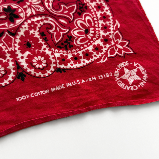 1980s Red Paisley Print Cotton Bandana  - Shop ThreadCount Vintage Co.