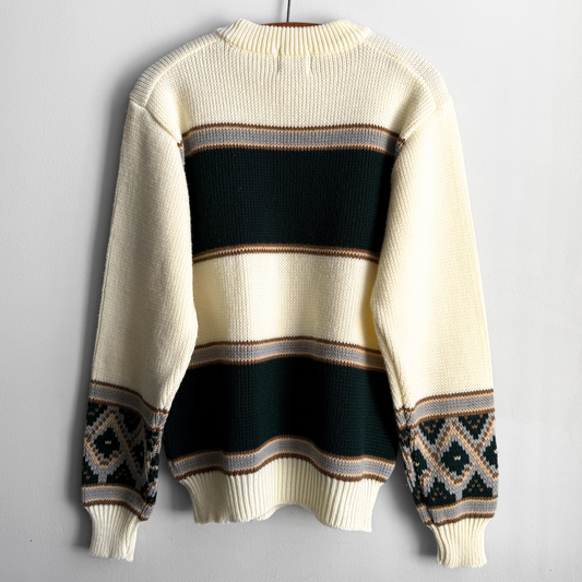 1970s Geometric Knit Mock Neck Sweater  - Shop ThreadCount Vintage Co.