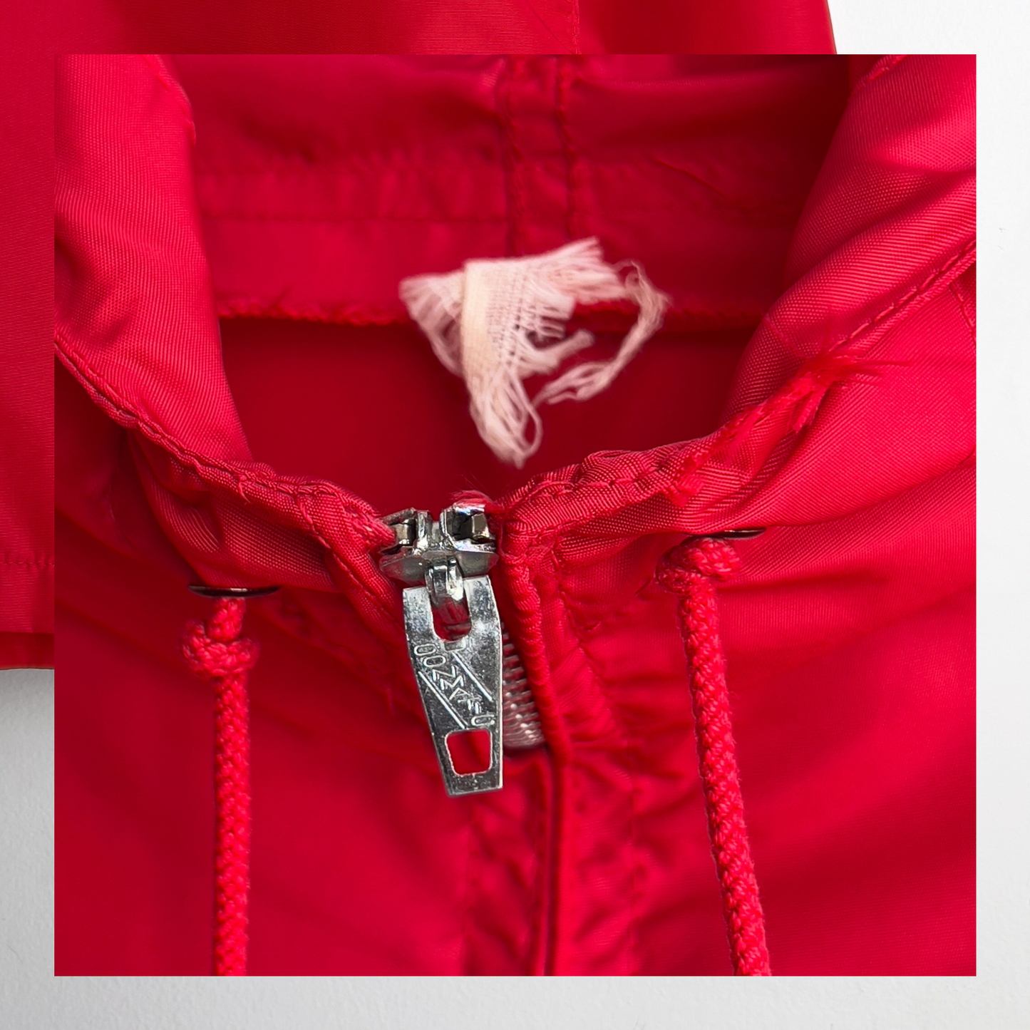 Vintage 1960s Red Hooded Pullover Windbreaker Jacket - Shop ThreadCount Vintage Co.