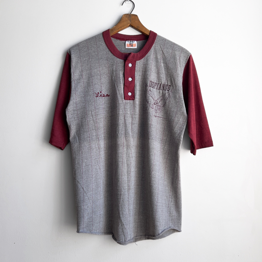 1980s The Last Great Act of Defiance Burgundy Raglan Tee  - Shop ThreadCount Vintage Co.