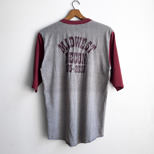 1980s The Last Great Act of Defiance Burgundy Raglan Tee  - Shop ThreadCount Vintage Co.