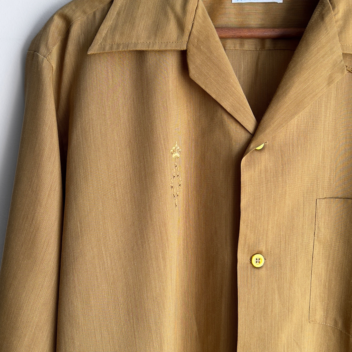 Vintage 1960s Towncraft Golden Loop Collar Button Up Shirt - Shop ThreadCount Vintage Co.