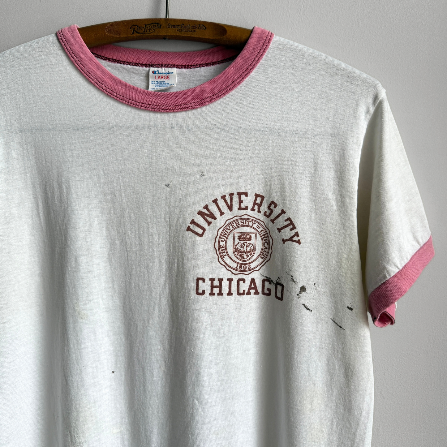 Vintage 1980s University of Chicago Faded Ringer Tee - Shop ThreadCount Vintage Co.