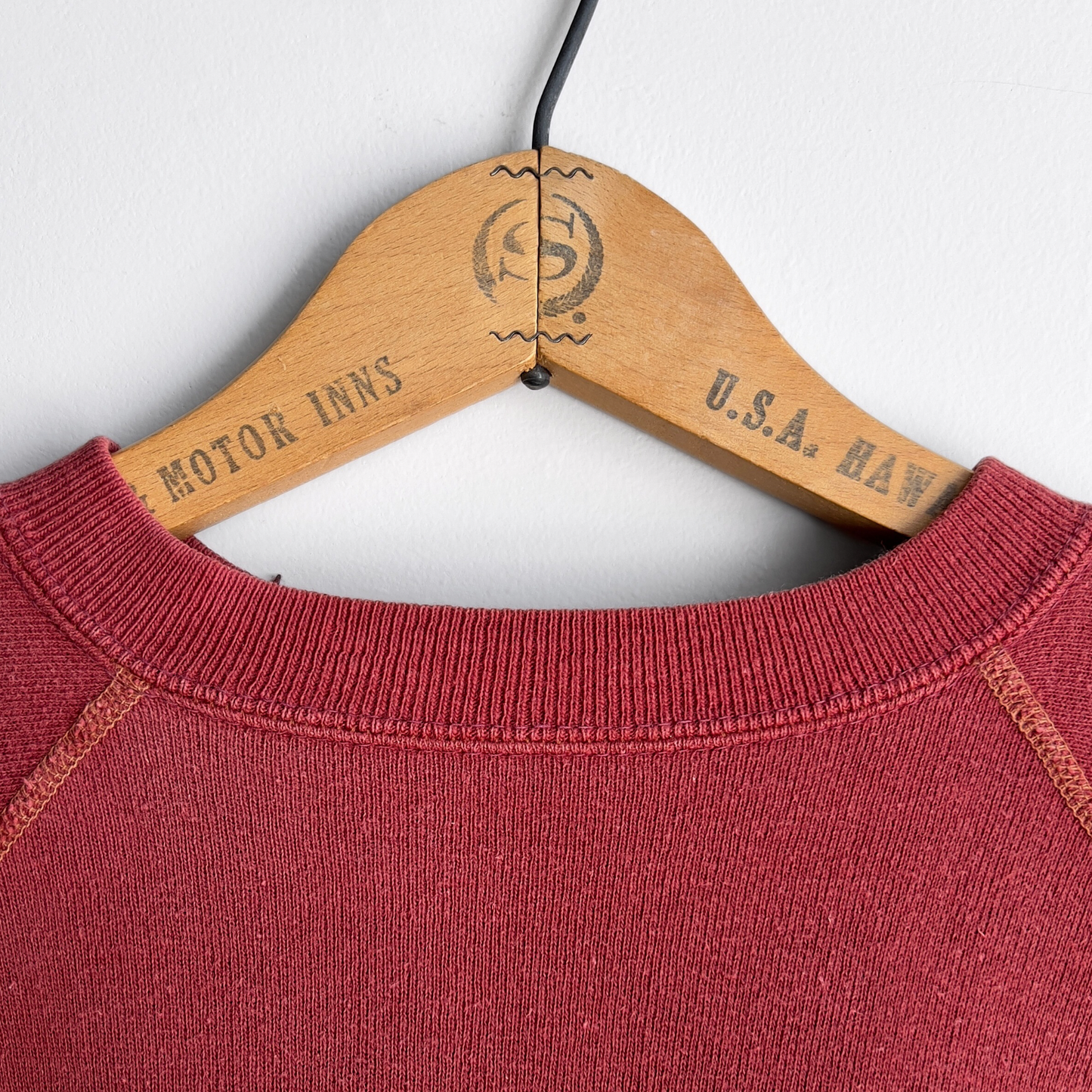 1960s Indiana University Faded Red Cotton Raglan Sweatshirt - Shop ThreadCount Vintage Co.