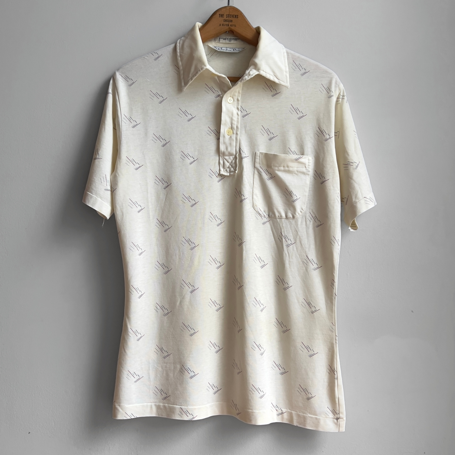 Vintage 1980s Christian Dior Atomic Print Golf Shirt - Shop ThreadCount Vintage Co.