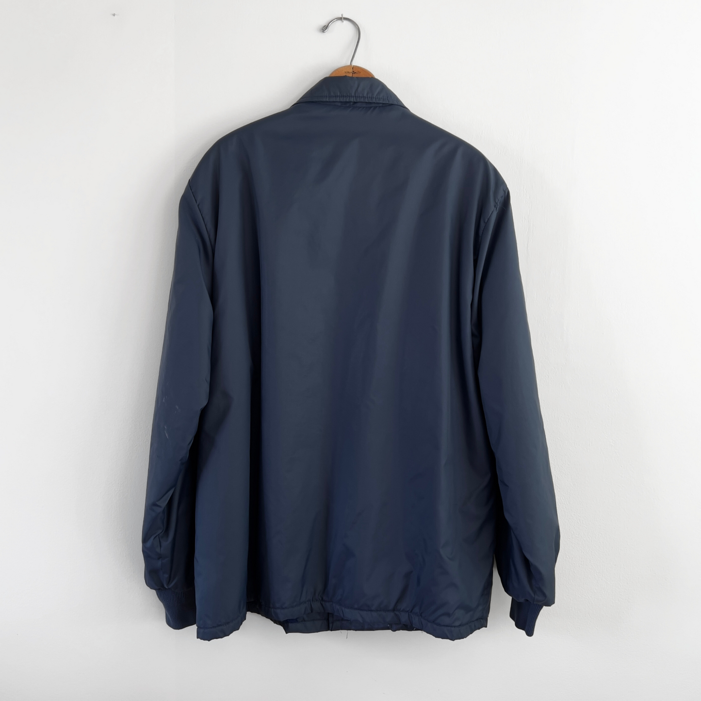 Vintage 1970s Navy Blue Insulated Light Windbreaker Jacket - Shop ThreadCount Vintage Co.
