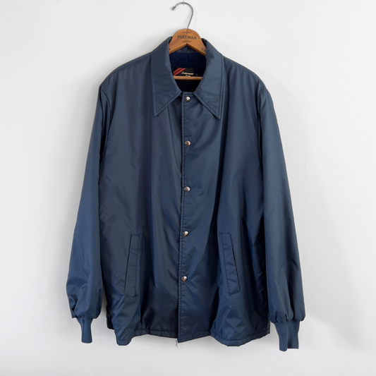 1970s Navy Blue Insulated Light Windbreaker Jacket  - Shop ThreadCount Vintage Co.
