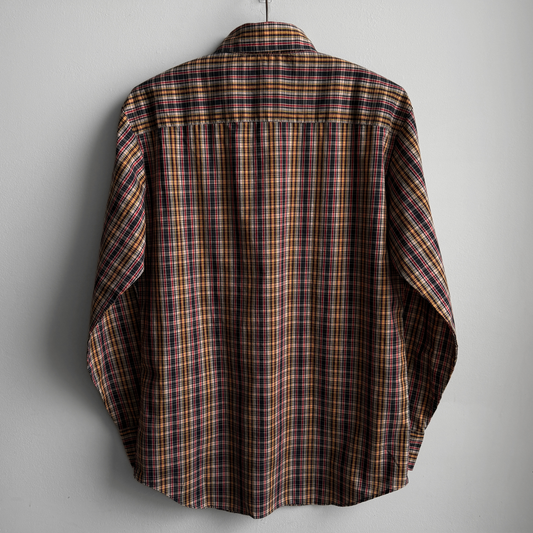 1970s Brown & Black Plaid Shirt