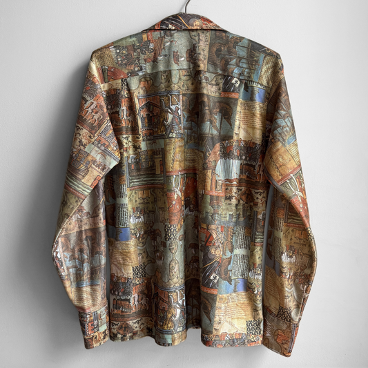 1970s Medieval Crusades Artwork Print Sport Shirt