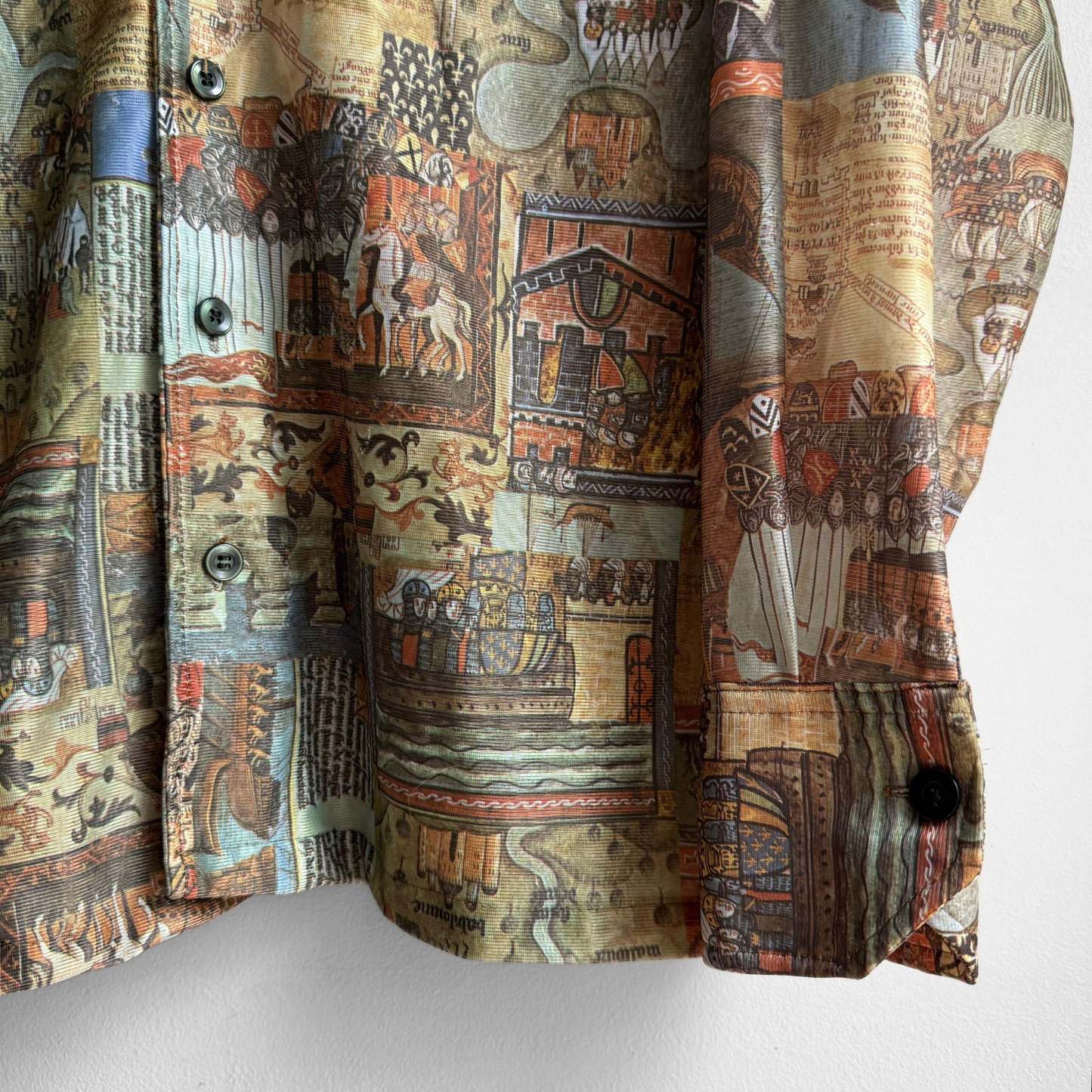 1970s Medieval Crusades Artwork Print Sport Shirt
