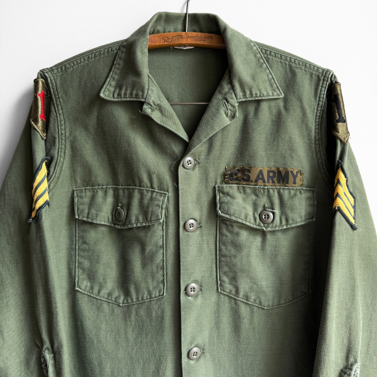 1970s U.S. Army OG 107 Fatigue Shirt