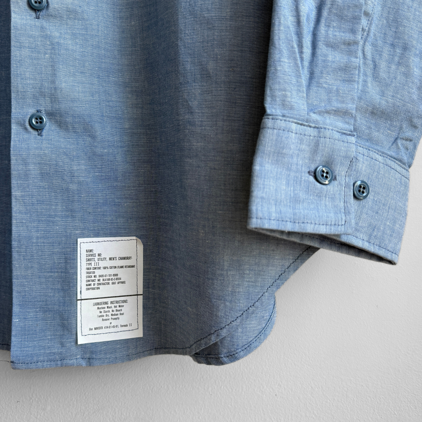1980s U.S. Navy Chambray Utility Shirt