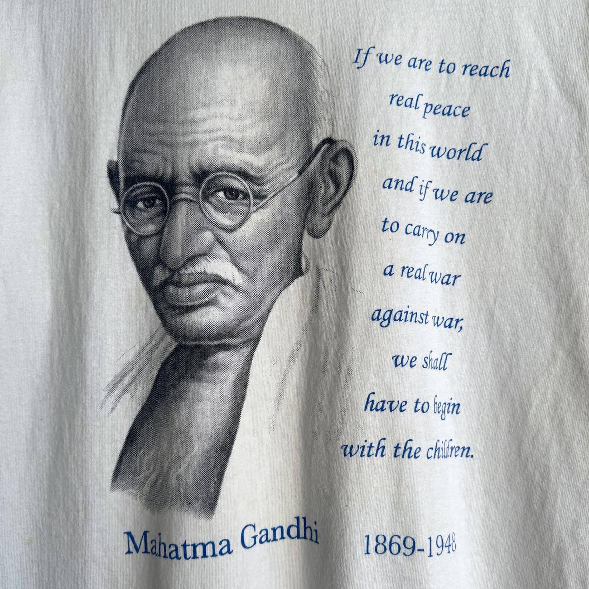 1990s Mahatma Gandhi World Peace Tribute Tee