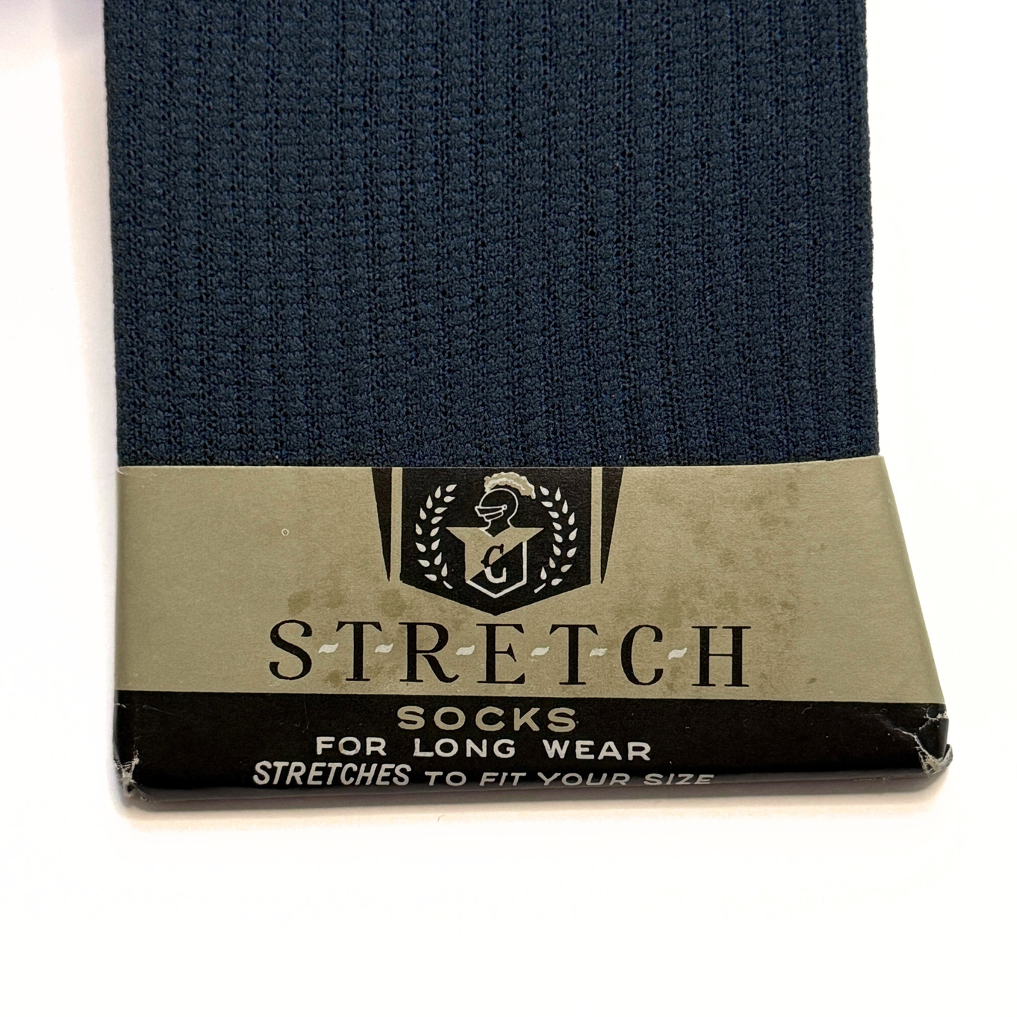 1950s Blue Nylon Knit Stretch Socks