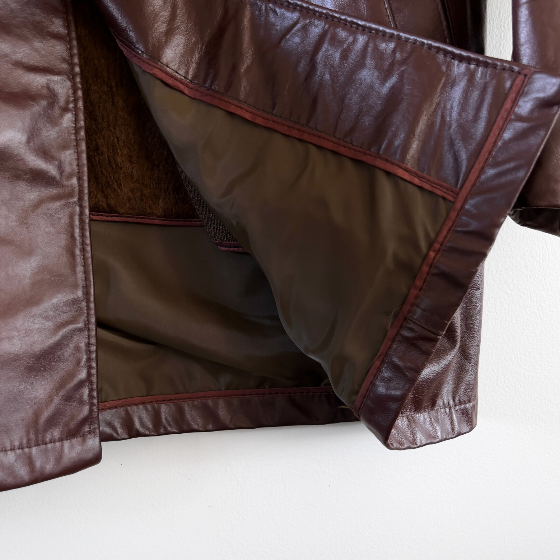 1970s Brown Long Leather Trench Coat  - Shop ThreadCount Vintage Co.