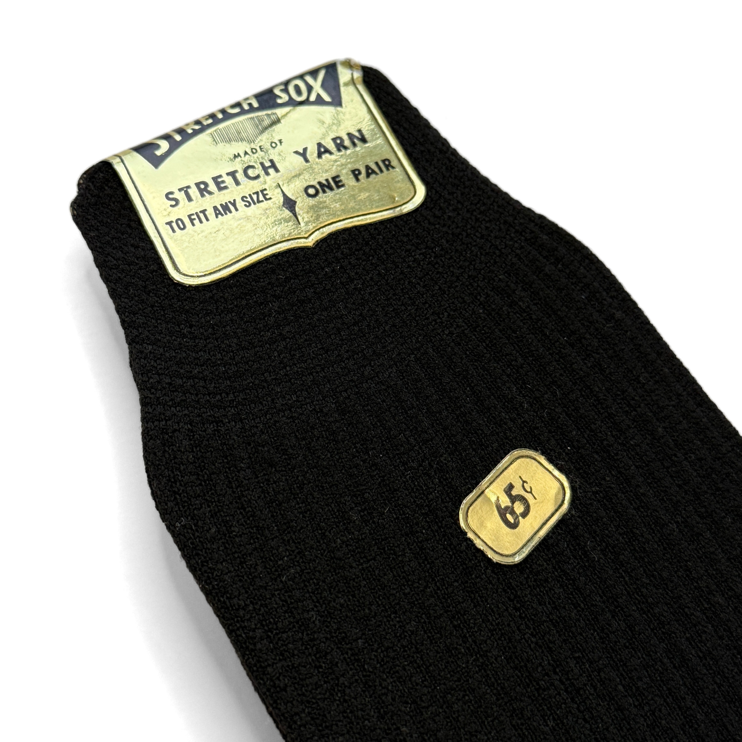 1950s Black Nylon Knit Stretch Socks