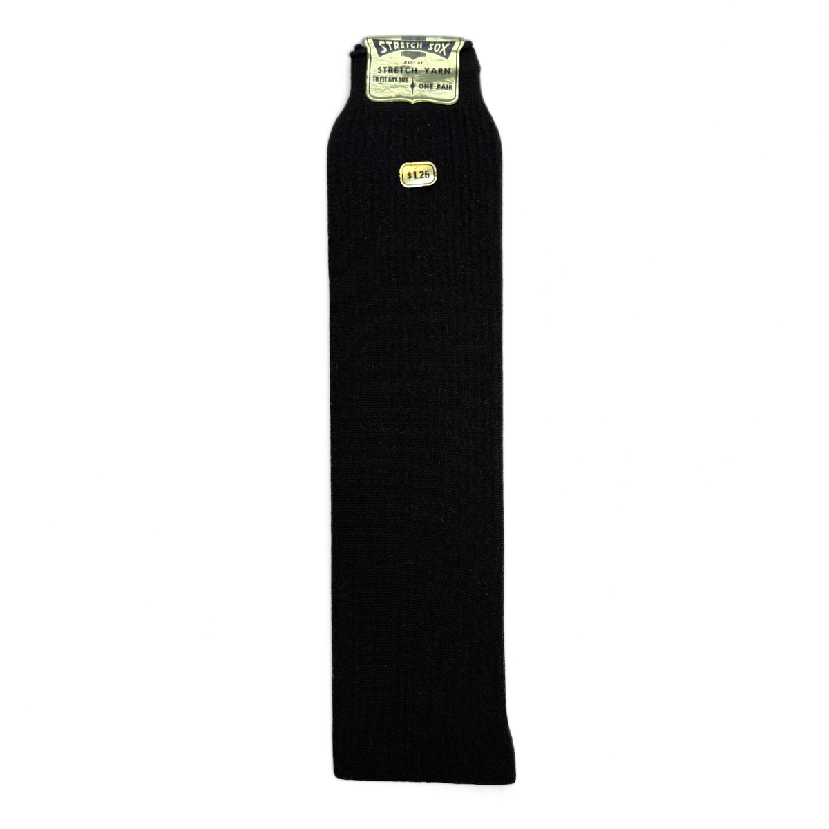 1950s Black Nylon Knit Stretch Socks