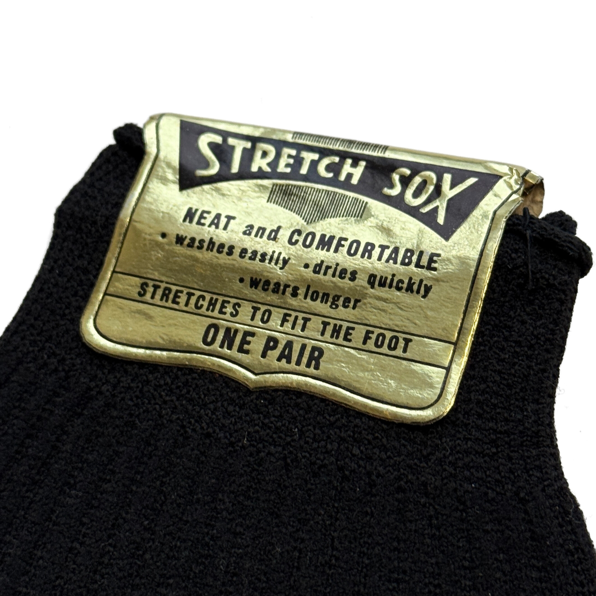 1950s Black Nylon Knit Stretch Socks
