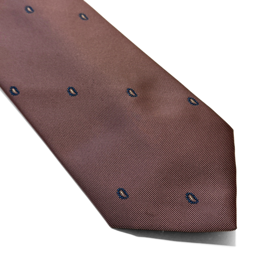 1970s Mauve Paisley Print Silk Tie