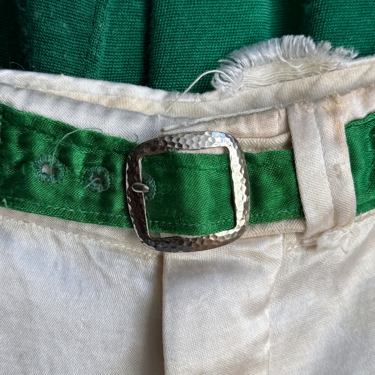 1940s Electric Green & White Basketball Jersey Set