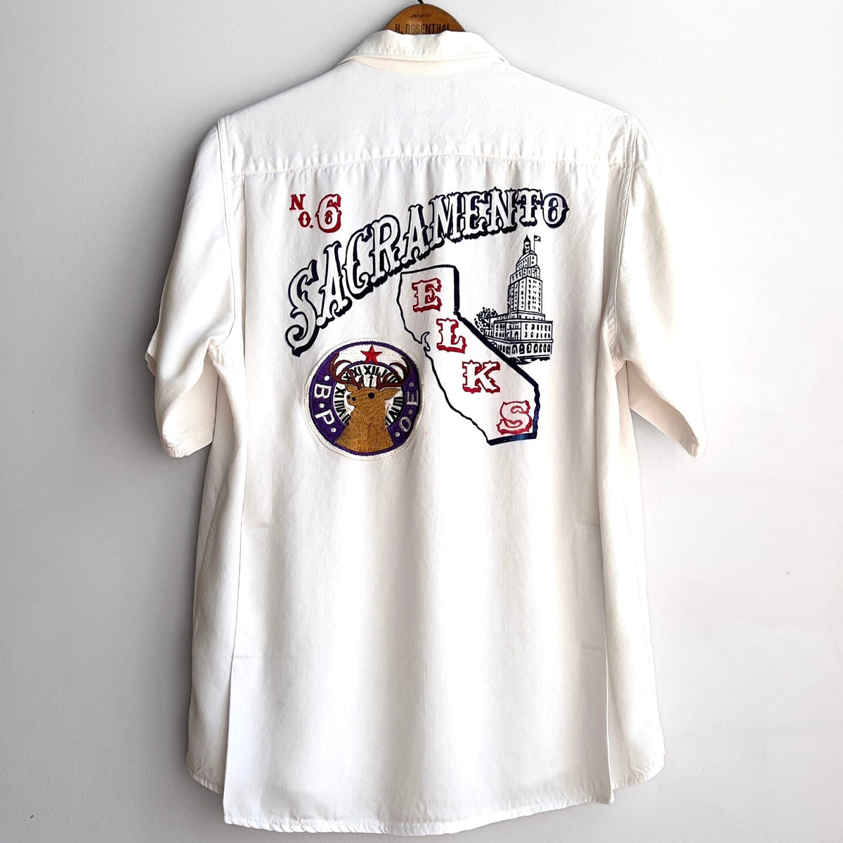 1960s Sacramento Elks Chain Stitch Rayon Bowling Shirt - Shop ThreadCount Vintage Co.