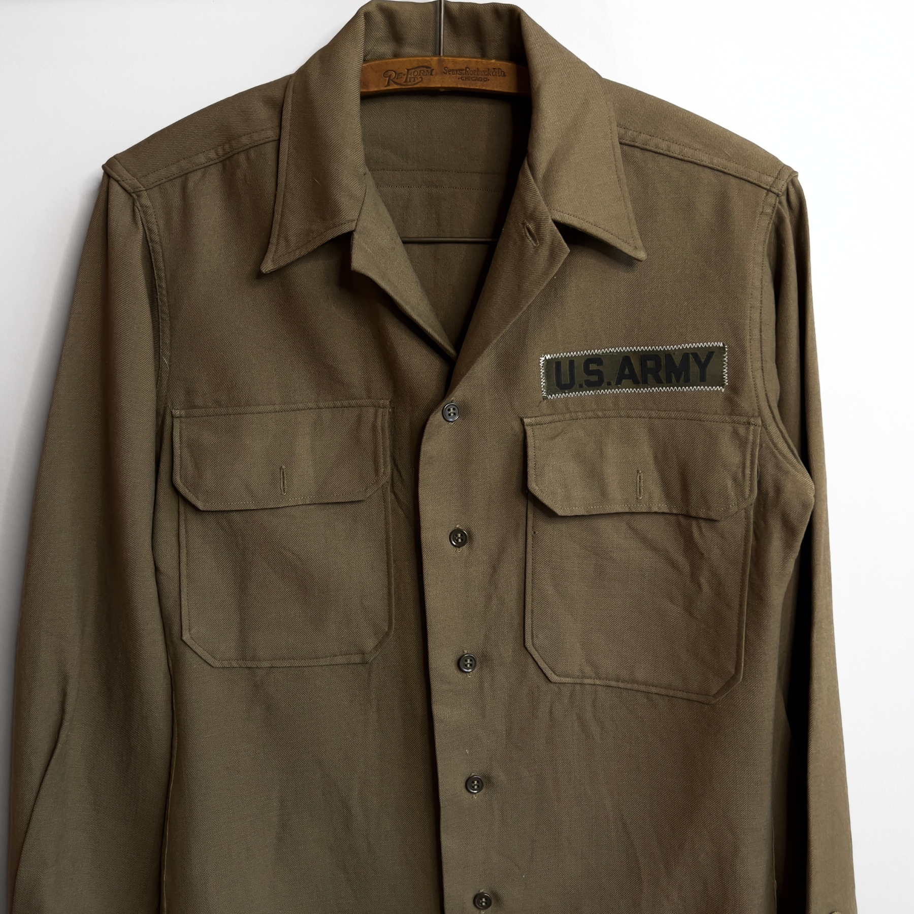 1940s U.S. Army Regulation Officer's Wool Field Shirt  - Shop ThreadCount Vintage Co.