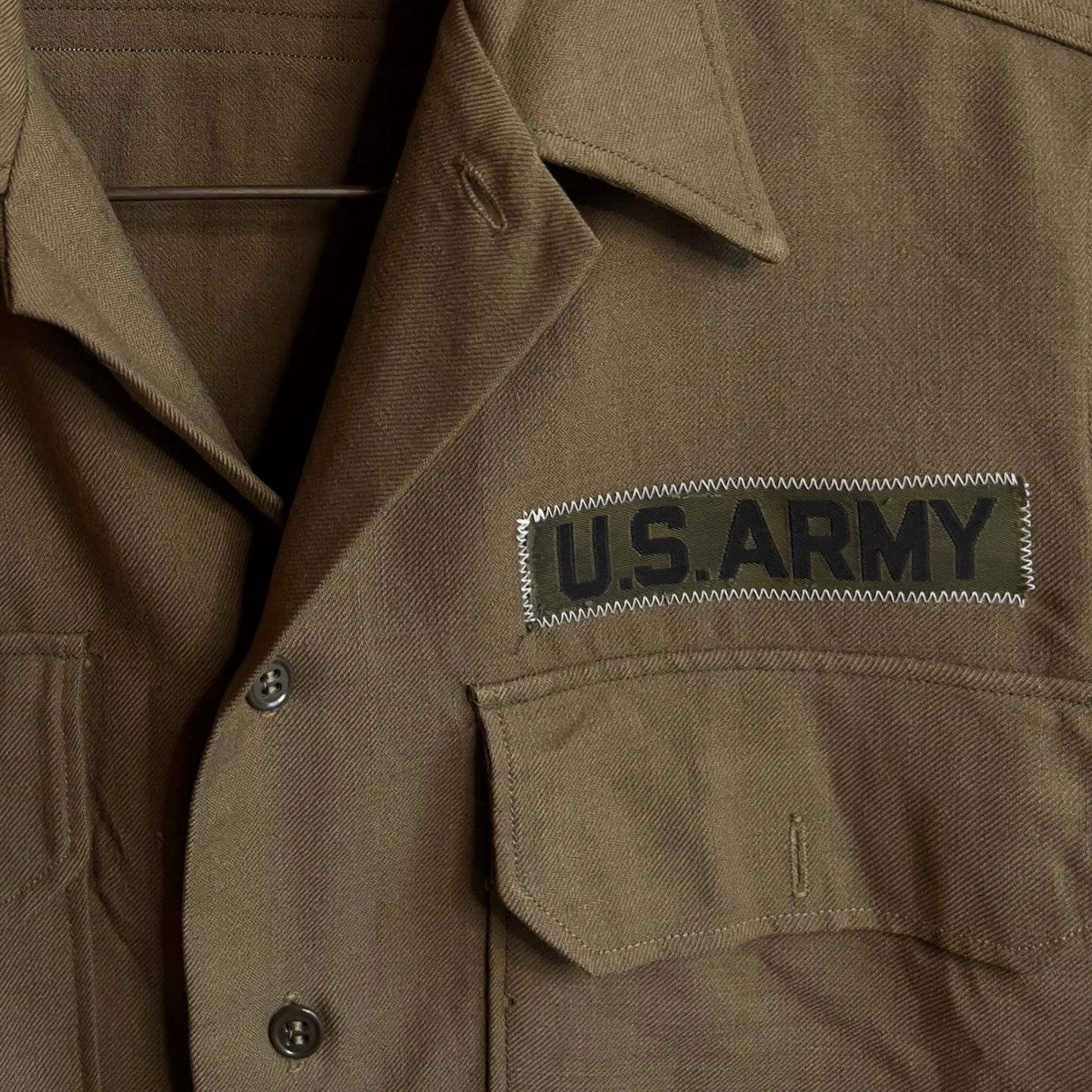 Vintage 1940s U.S. Army Regulation Officer's Wool Field Shirt - Shop ThreadCount Vintage Co.